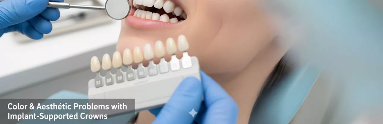 Color and aesthetic problems with implant-supported crowns