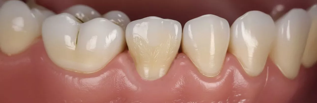 Illustrazione della recessione gengivale con radici dentali esposte valutata presso la clinica CityDent a Istanbul